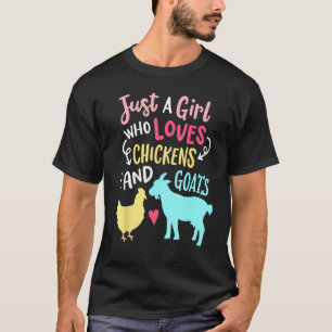 Süßes Mädchen das Hühner liebt Ziegenliebhaber Far T-Shirt