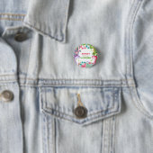 Süßes Mädchen Dinosaurier 1. Geburtstagsfeier Button (Beispiel)