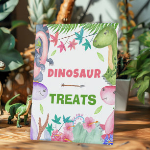 Süßes Mädchen Dinosaurier 1. Geburtstagsfeier Leck Sockelschild
