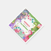 Süßes Mädchen Dinosaurier 2. Geburtstagsfeier Serviette (Ecke)