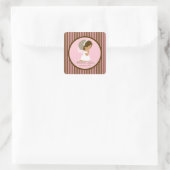 Süßes Mädchen-erstes heilige Quadratischer Aufkleber (Tasche)