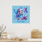 Süßes Mädchen-Fee anpassbar Poster (Küche)