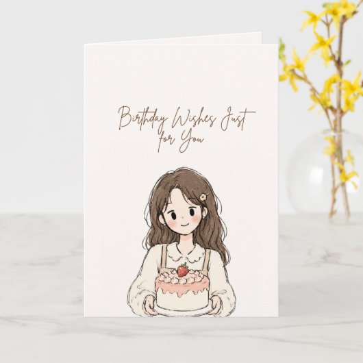 Süßes Mädchen-Geburtstagskarte Karte (Gelbe Blume)