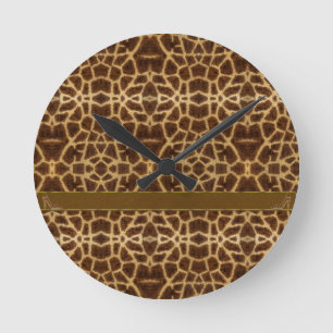 Süßes Mädchen-Giraffen-Muster Tierprint & Stiletto Runde Wanduhr