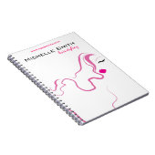 Süßes Mädchen Icon rosa Haare Frisuren Branding Notizblock (Rechte Seite)