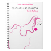 Süßes Mädchen Icon rosa Haare Frisuren Branding Notizblock (Vorderseite)