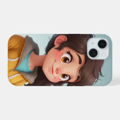 süßes Mädchen iPhone 15 Hülle (Rückseite (Horizontal))