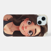 süßes Mädchen iPhone 15 Hülle (Rückseite (Horizontal))