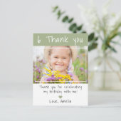 Süßes Mädchen Junge Foto Geburtstag Danke Postkarte (Stehend Vorderseite)