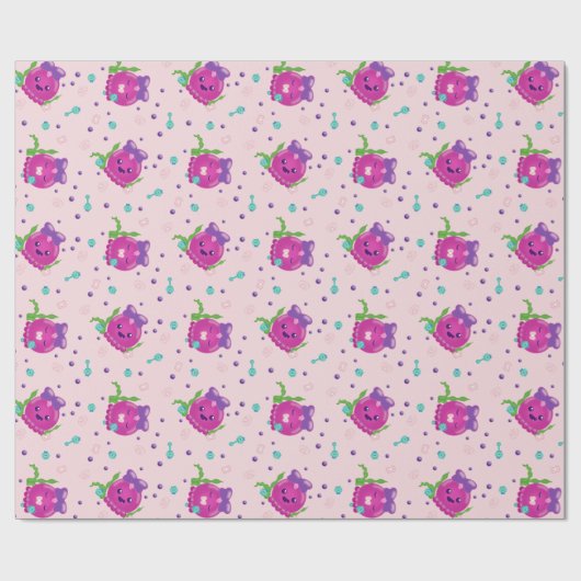 Süßes Mädchen Kawaii Oktopus Geschenkpapier (Flach)