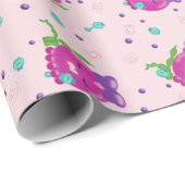 Süßes Mädchen Kawaii Oktopus Geschenkpapier (Rolleneckpunkt)
