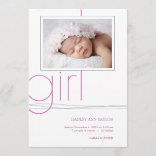 Süßes Mädchen-kundenspezifische Ankündigung