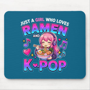 Süßes Mädchen liebt Anime Ramen K Mousepad