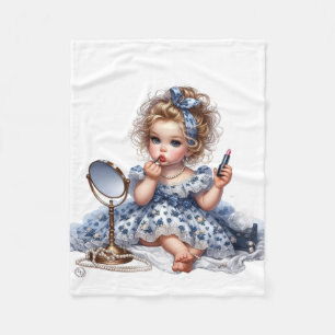Süßes Mädchen-Make-up-Decke Fleecedecke