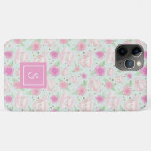 Süßes Mädchen-Mint-Gold-Teeparty-Monogramm Case-Mate iPhone Hülle (Rückseite (Horizontal))