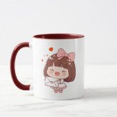 Süßes Mädchen mit Liebesbrief Tasse (Links)