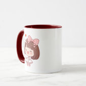 Süßes Mädchen mit Liebesbrief Tasse (Vorderseite Links)