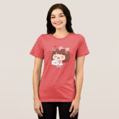 Süßes Mädchen mit Liebesbrief Tri-Blend Shirt (Vorderseite voll)