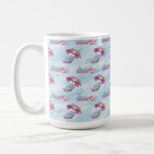 SÜßES MÄDCHEN-NILPFERD IM BIKINI AM STRAND KAFFEETASSE (Links)