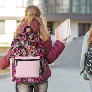 Süßes Mädchen persönliche rosa Rose Bedruckter Rucksack