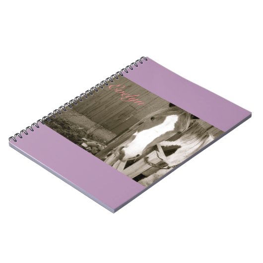 Süßes Mädchen-Pferd Notbook Notizblock (Linke Seite)