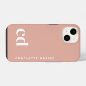 Süßes Mädchen-Pfirsich-Monogramm iPhone Hülle (Rückseite (Horizontal))