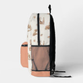 Süßes Mädchen Pfirsich-Rose-Pferd-Muster Bedruckter Rucksack (Rechts)