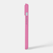 Süßes Mädchen-Pink-Monogramm Name + Initial iPhone 15 Hülle (Linke Seite)