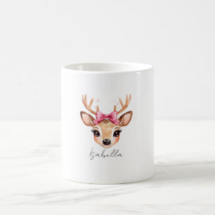 Süßes Mädchen-Rentier-Weihnachtstasse personalisie Kaffeetasse