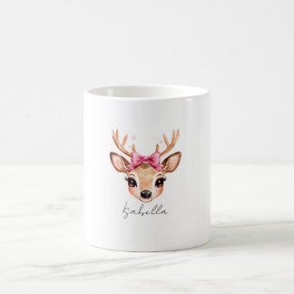 Süßes Mädchen-Rentier-Weihnachtstasse personalisie Kaffeetasse