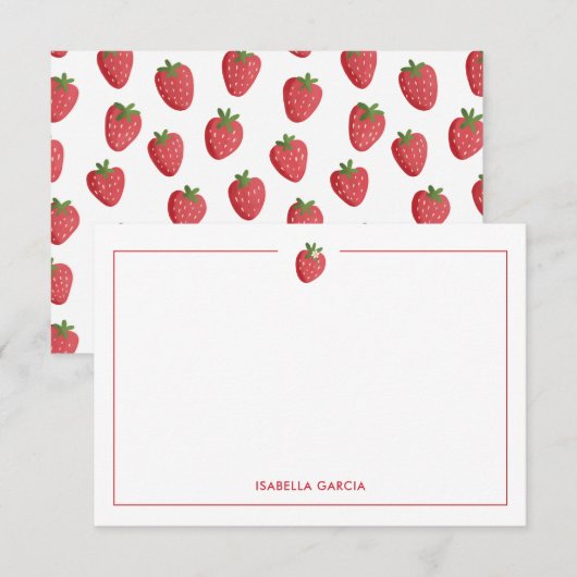 Süßes Mädchen Rosa Erdbeere Personalisierte Notizk (Vorne/Hinten)