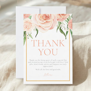 Süßes Mädchen Rosa Florales Dankeskarten-Set für B Dankeskarte