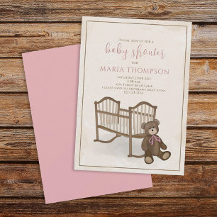 Süßes Mädchen Rosa Vintage Klassisches Kinderzimme Einladung