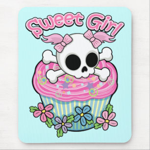 Süßes Mädchen-Schädel Mousepad