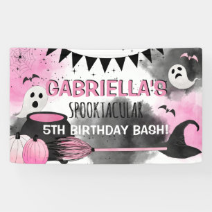 Süßes Mädchen Spooktacular Halloween Geburtstagsfe Banner