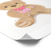 Süßes Mädchen Teddybär Kinderzimmer-Kunstposter Poster (Ecke)