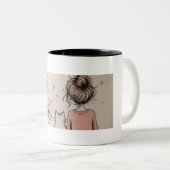 Süßes Mädchen und Katze Tasse (VorderseiteRechts)