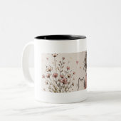 Süßes Mädchen und Katze Tasse (Vorderseite Links)