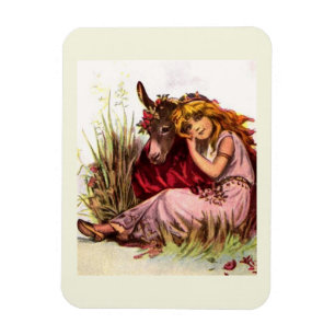 Süßes Mädchen und Pony Magnet