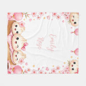 Süßes Mädchen-zum-Geburtstag-Geschenk mit Dampfkno Fleecedecke (Vorderseite (Horizontal))