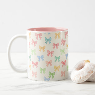 Süßes, mädchenhaftes, farbenfrohes Bogenmuster-Ges Zweifarbige Tasse