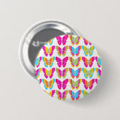 Süßes, Mädchenhaftes, Mehrfarbiges Regenbogen-Schm Button (Vorne & Hinten)