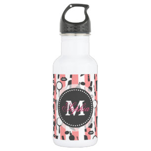 Süßes, Mädchenhaftes Monogramm Kosmetik Streifen M Trinkflasche