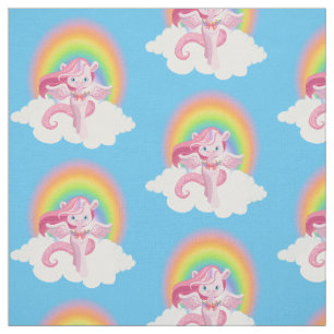 Süßes Mädchenhaftes Rosa Einhorn Pegasus Regenboge Stoff