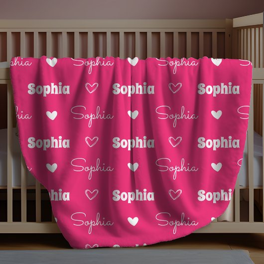 Süßes, Mädchenhaftes, Rosa, Fuchsia, Wiederholende Fleecedecke