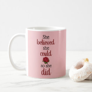 Süßes Mädchenhaftes Rosa Sie Glaubte Sie Könnte Fl Kaffeetasse