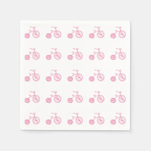 Süßes, Mädchenhaftes, Vintage-Rosa-Dreirad Serviette