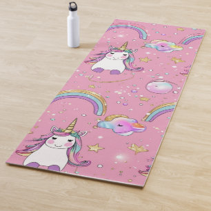 Süßes magisches Einhorn Muster Regenbogen für sie Yogamatte