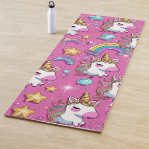 Süßes magisches Einhorn-Muster Regenbogen für sie Yogamatte