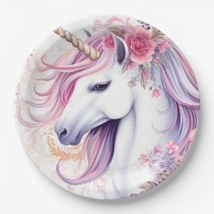 Süßes magisches Einhorn Pappteller